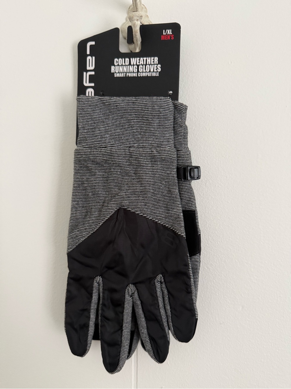 Layer 8 Men's Cold Weather Running Gloves - Gray/Black